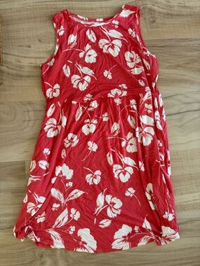 Maurice’s 24/7 Knit Sleeveless Coral Print Swing Dress, 1X